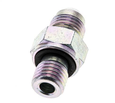 JIC Doppelnippel M12 X 1,5 x UNF 1/2''-20 Stahl NBR 275bar (3863.75psi)