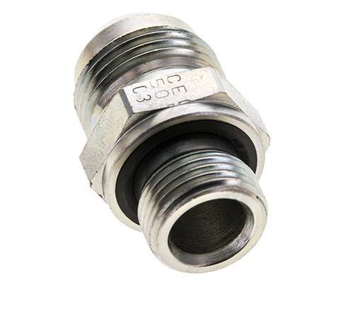 JIC Doppelnippel M18 X 1.5 x UNF 7/8''-14 Stahl NBR 210bar (2950.5psi)