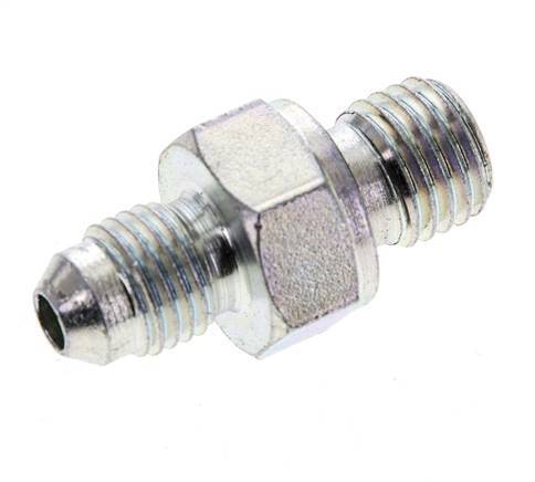 JIC-Doppelnippel M12 X 1.5 x UNF 7/16''-20 Stahl NBR 310bar (4355.5psi)