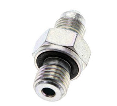 JIC-Doppelnippel M12 X 1.5 x UNF 7/16''-20 Stahl NBR 310bar (4355.5psi)