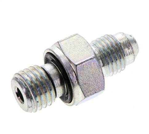 JIC-Doppelnippel M12 X 1.5 x UNF 7/16''-20 Stahl NBR 310bar (4355.5psi)