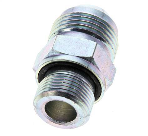 JIC Doppelnippel M22 X 1,5 x UN 1-1/16''-12 Stahl NBR 210bar (2950,5psi)