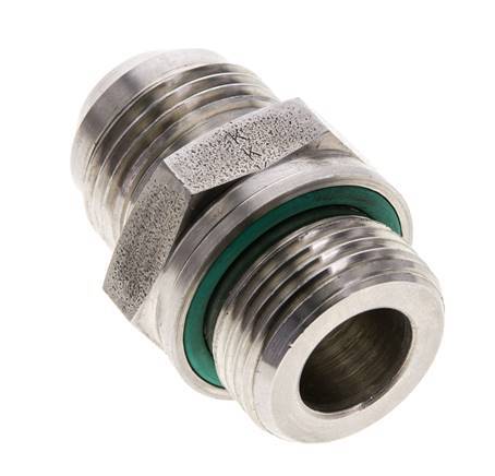 JIC Doppelnippel M27 X 2 x UN 1-1/16''-12 Edelstahl FKM 210bar (2950.5psi)