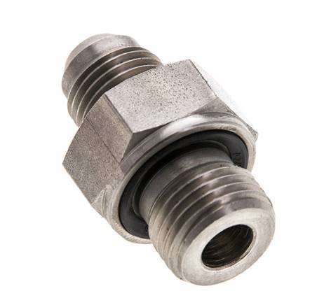 JIC Doppelnippel M16 X 1,5 x UNF 9/16''-18 Edelstahl FKM 275bar (3863.75psi)