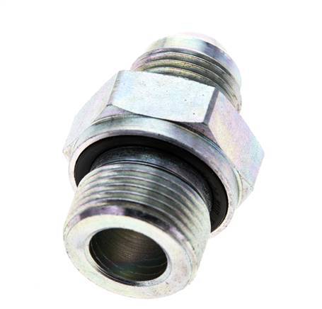 JIC Doppelnippel M22 X 1,5 x UNF 3/4''-16 Stahl NBR 275bar (3863.75psi)