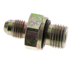 JIC-Doppelnippel M14 X 1.5 x UNF 7/16''-20 Stahl NBR 310bar (4355.5psi)