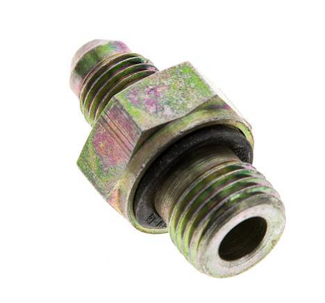 JIC-Doppelnippel M14 X 1.5 x UNF 7/16''-20 Stahl NBR 310bar (4355.5psi)