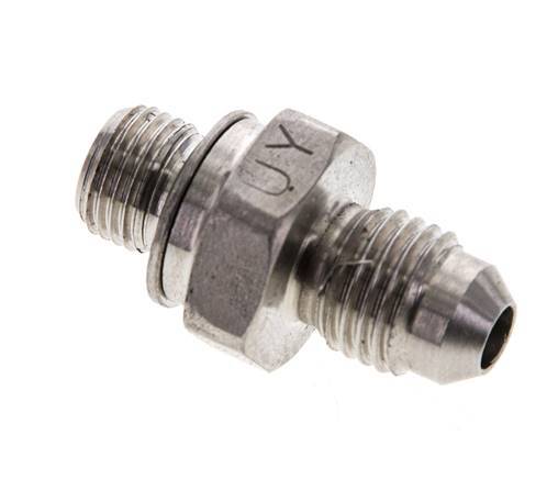 JIC Doppelnippel M10 X 1 x UNF 7/16''-20 Edelstahl FKM 310bar (4355.5psi)