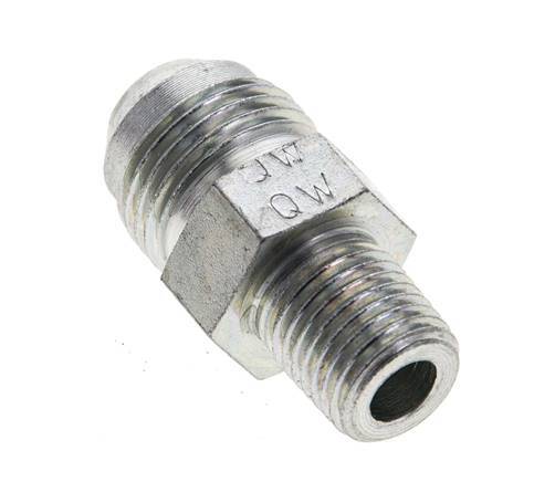 JIC Double Nipple UNF 3/4''-16 x 1/4'' NPT Steel 275bar (3863.75psi) [2 Pieces]