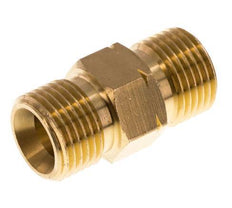 Doppelnippel G1/2'' Stecker x Stecker links Messing 16bar (224.8psi) 22mm Sechskant