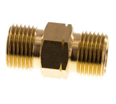 Doppelnippel G1/2'' Stecker x Stecker links Messing 16bar (224.8psi) 22mm Sechskant