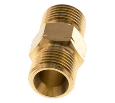 Doppelnippel G1/2'' Stecker x Stecker links Messing 16bar (224.8psi) 22mm Sechskant