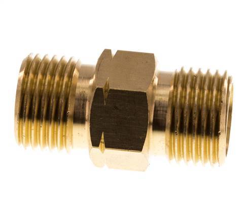 Doppelnippel G1/2'' Stecker x Stecker links Messing 16bar (224.8psi) 22mm Sechskant
