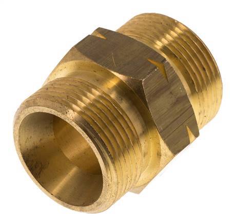 Doppelnippel G1 1/4'' männlich x männlich links Messing 16bar (224.8psi) 46mm Sechskant