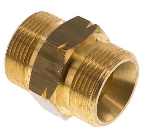 Doppelnippel G1 1/4'' männlich x männlich links Messing 16bar (224.8psi) 46mm Sechskant