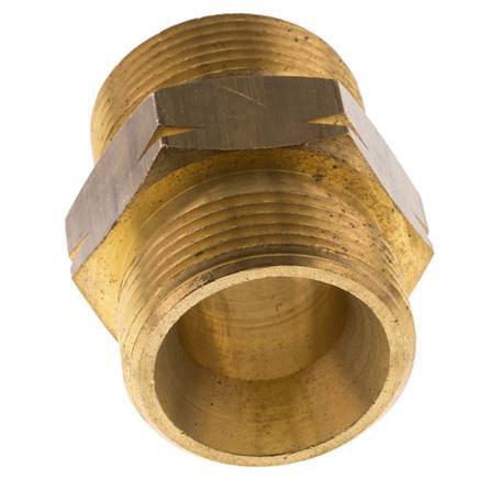 Doppelnippel G1 1/4'' männlich x männlich links Messing 16bar (224.8psi) 46mm Sechskant