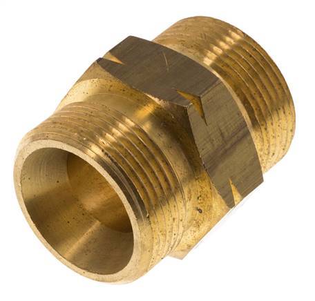 Doppelnippel G1 1/4'' männlich x männlich links Messing 16bar (224.8psi) 46mm Sechskant