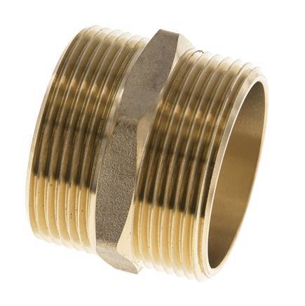 Doppelnippel G1 1/2'' Messing Flachdichtung 16bar (224.8psi) 48mm Sechskant