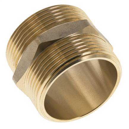 Doppelnippel G1 1/2'' Messing Flachdichtung 16bar (224.8psi) 48mm Sechskant