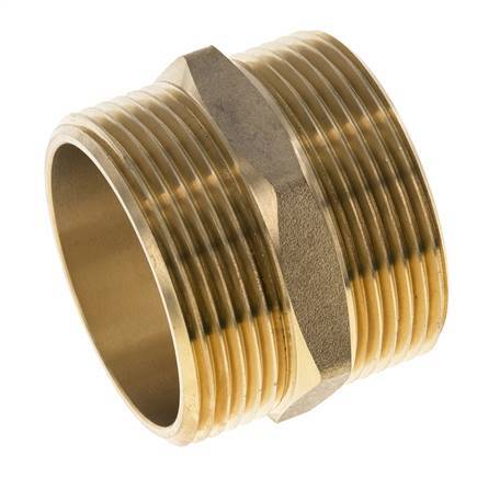 Doppelnippel G1 1/2'' Messing Flachdichtung 16bar (224.8psi) 48mm Sechskant