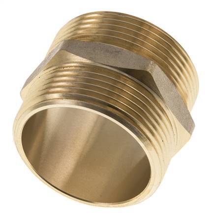 Doppelnippel G1 1/2'' Messing Flachdichtung 16bar (224.8psi) 48mm Sechskant