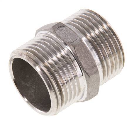 Doppelnippel G1'' Edelstahl Flachdichtung 16bar (224.8psi) 36mm Sechskant