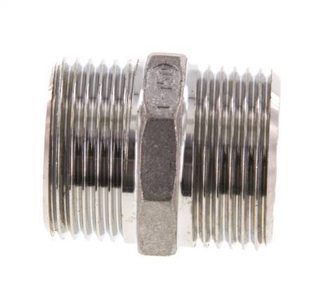 Doppelnippel G1'' Edelstahl Flachdichtung 16bar (224.8psi) 36mm Sechskant