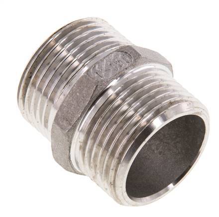 Doppelnippel G1'' Edelstahl Flachdichtung 16bar (224.8psi) 36mm Sechskant