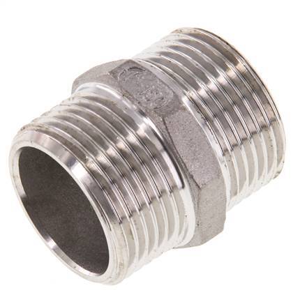 Doppelnippel G1'' Edelstahl Flachdichtung 16bar (224.8psi) 36mm Sechskant