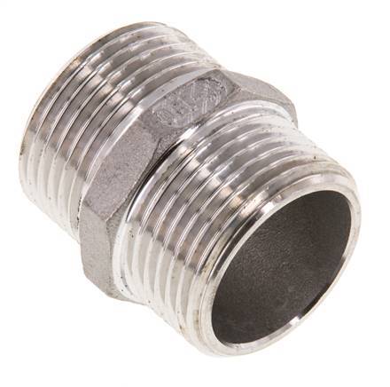 Doppelnippel G1'' Edelstahl Flachdichtung 16bar (224.8psi) 36mm Sechskant