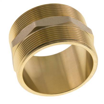 Doppelnippel G2 1/2'' Messing Flachdichtung 16bar (224.8psi) 76mm Sechskant