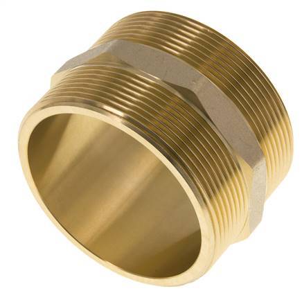 Doppelnippel G2 1/2'' Messing Flachdichtung 16bar (224.8psi) 76mm Sechskant