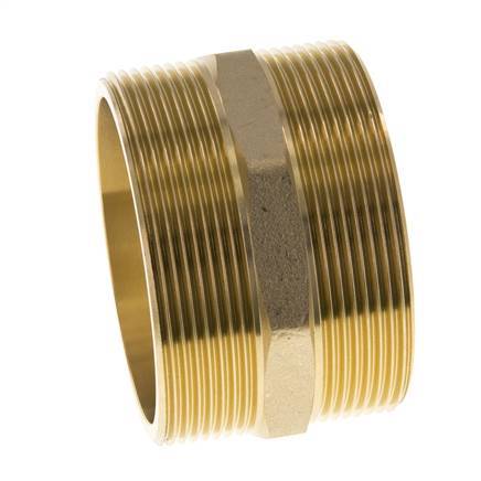 Doppelnippel G2 1/2'' Messing Flachdichtung 16bar (224.8psi) 76mm Sechskant