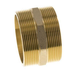 Doppelnippel G2 1/2'' Messing Flachdichtung 16bar (224.8psi) 76mm Sechskant