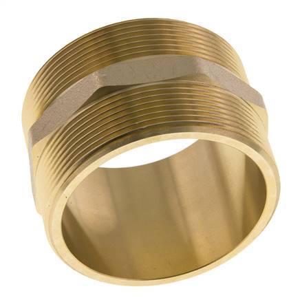 Doppelnippel G2 1/2'' Messing Flachdichtung 16bar (224.8psi) 76mm Sechskant