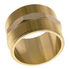 Doppelnippel G2 1/2'' Messing Flachdichtung 16bar (224.8psi) 76mm Sechskant