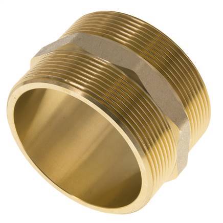 Doppelnippel G2 1/2'' Messing Flachdichtung 16bar (224.8psi) 76mm Sechskant