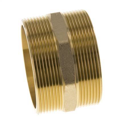 Doppelnippel G2 1/2'' Messing Flachdichtung 16bar (224.8psi) 76mm Sechskant