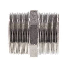 Doppelnippel G1 1/4'' Edelstahl Flachdichtung 16bar (224.8psi) 45mm Sechskant