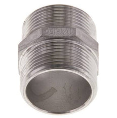 Doppelnippel G1 1/4'' Edelstahl Flachdichtung 16bar (224.8psi) 45mm Sechskant