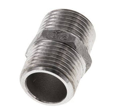 Doppelnippel G1/2'' Edelstahl Flachdichtung 16bar (224.8psi) 22mm Sechskant