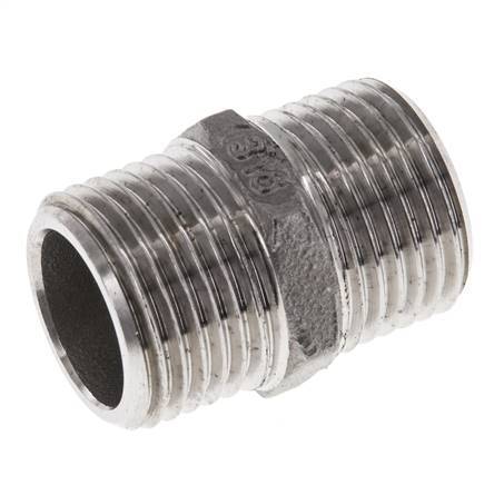 Doppelnippel G1/2'' Edelstahl Flachdichtung 16bar (224.8psi) 22mm Sechskant