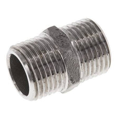 Doppelnippel G1/2'' Edelstahl Flachdichtung 16bar (224.8psi) 22mm Sechskant