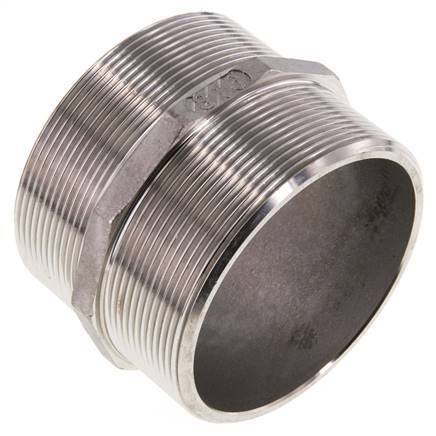 Doppelnippel G3'' Edelstahl Flachdichtung 16bar (224.8psi) 92mm Sechskant
