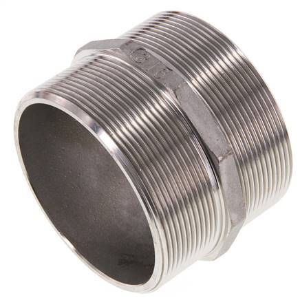 Doppelnippel G3'' Edelstahl Flachdichtung 16bar (224.8psi) 92mm Sechskant