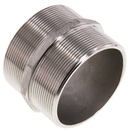 Doppelnippel G3'' Edelstahl Flachdichtung 16bar (224.8psi) 92mm Sechskant