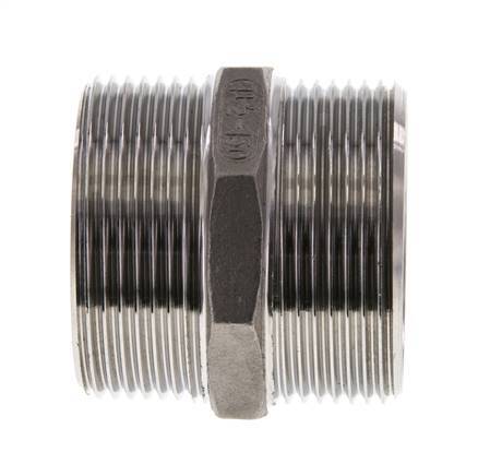 Doppelnippel G1 1/2'' Edelstahl Flachdichtung 16bar (224.8psi) 51mm Sechskant