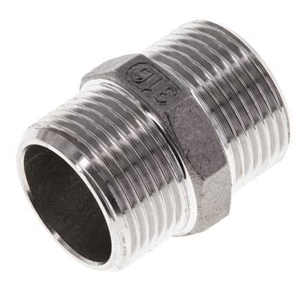 Doppelnippel G3/4'' Edelstahl Flachdichtung 16bar (224.8psi) 29mm Sechskant