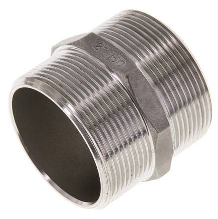 Doppelnippel G2'' Edelstahl Flachdichtung 16bar (224.8psi) 62mm Sechskant