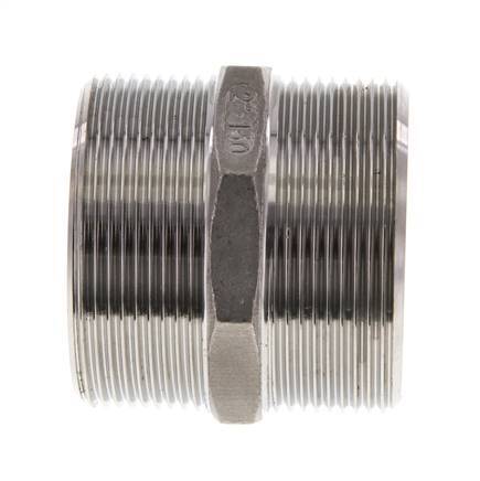 Doppelnippel G2'' Edelstahl Flachdichtung 16bar (224.8psi) 62mm Sechskant